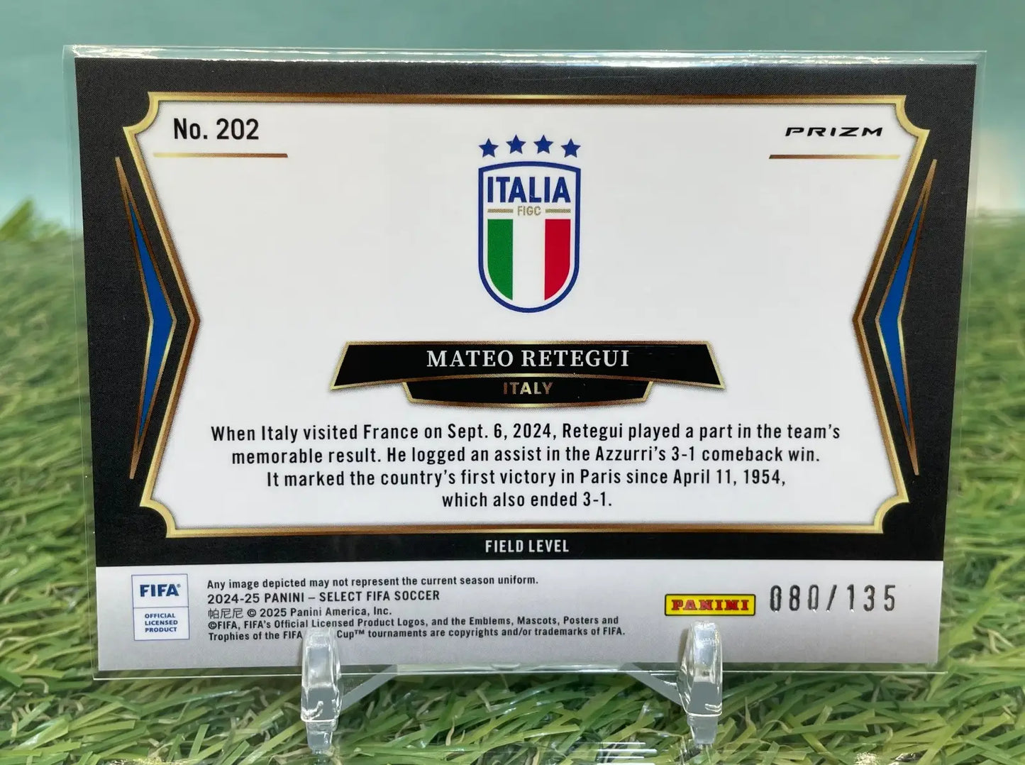 2024-25 Select FIFA Mateo Retegui Field level Camo #/135 Italy - Soccer Card Single