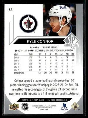 2024-25 SP Authentic Kyle Connor #83 Winnipeg Jets - Hockey Card Single