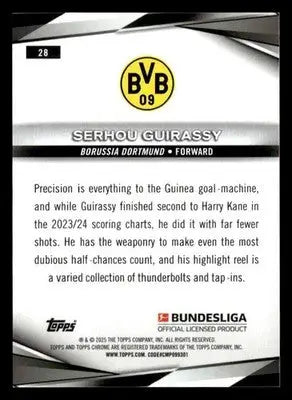2024-25 Topps Chrome Bundesliga #28 Serhou Guirassy - Soccer Card Single