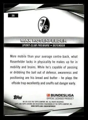2024-25 Topps Chrome Bundesliga #36 Max Rosenfelder - Soccer Card Single
