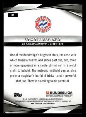 2024-25 Topps Chrome Bundesliga #81 Jamal Musiala - Soccer Card Single