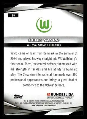 2024-25 Topps Chrome Bundesliga #99 Denis Vavro - Soccer Card Single