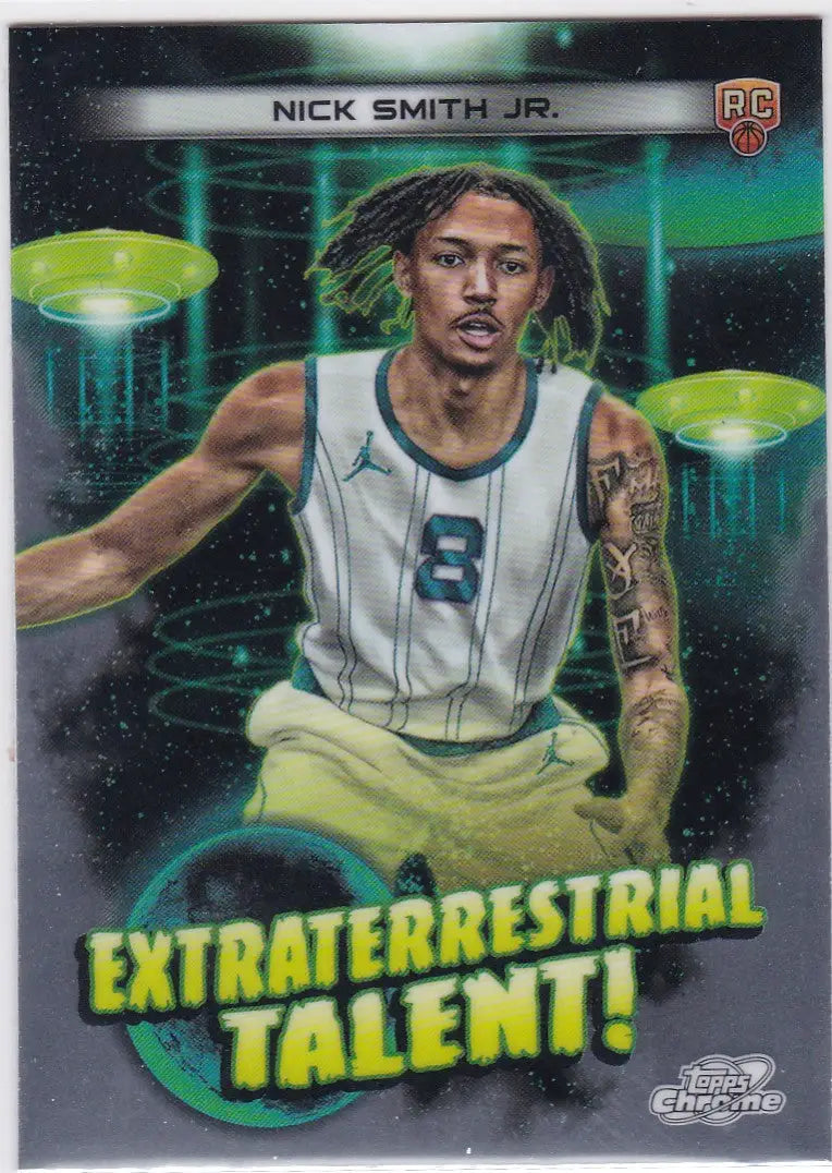 2024-25 Topps Chrome Cosmic Nick Smith Jr Extraterestrial Charlotte Hornets basketball card