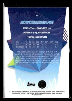 2024-25 Topps Finest #61 Rob Dillingham - Basketball Card Single