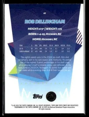 2024-25 Topps Finest #61 Rob Dillingham X-Fractor - Basketball Card Single
