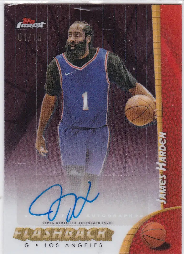 2024-25 Topps Finest #FBA-JH James Harden AUTO 01/10 Los Angeles Clippers - Basketball Card Single