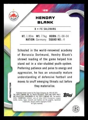 2024-25 Topps Finest UEFA Club Comp #128 Hendry Blank Refractor - Soccer Card Single