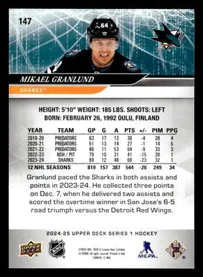 2024-25 Upper Deck #147 Mikael Granlund - Hockey Card Single