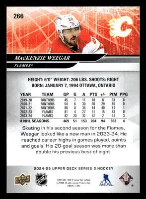 2024-25 Upper Deck #266 MacKenzie Weegar - Hockey Card Single