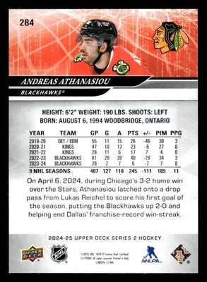 2024-25 Upper Deck #284 Andreas Athanasiou - Hockey Card Single