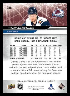 2024-25 Upper Deck #286 Valeri Nichushkin - Hockey Card Single