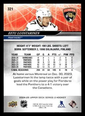 2024-25 Upper Deck #321 Eetu Luostarinen - Hockey Card Single