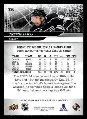 2024-25 Upper Deck #330 Trevor Lewis - Hockey Card Single