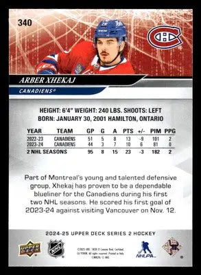 2024-25 Upper Deck #340 Arber Xhekaj - Hockey Card Single