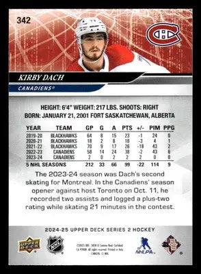 2024-25 Upper Deck #342 Kirby Dach - Hockey Card Single