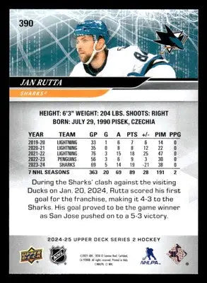 2024-25 Upper Deck #390 Jan Rutta - Hockey Card Single
