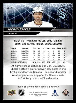 2024-25 Upper Deck #393 Jordan Eberle - Hockey Card Single