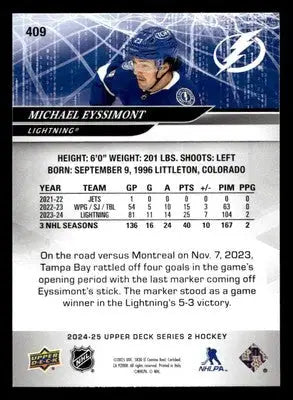 2024-25 Upper Deck #409 Michael Eyssimont - Hockey Card Single
