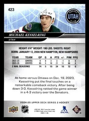 2024-25 Upper Deck #423 Michael Kesselring - Hockey Card Single