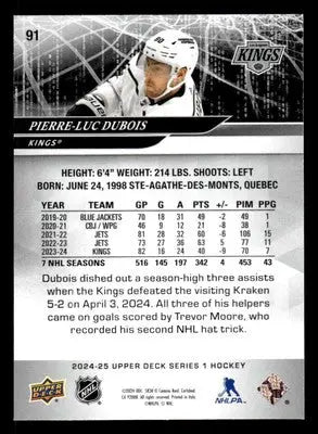 2024-25 Upper Deck #91 Pierre-Luc Dubois - Hockey Card Single