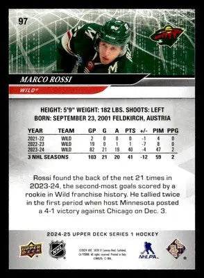 2024-25 Upper Deck #97 Marco Rossi - Hockey Card Single