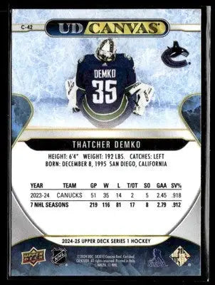 2024-25 Upper Deck #C-42 Thatcher Demko UD Canvas - Hockey Card Single