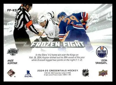 2024-25 Upper Deck Credentials #FF-KD Anze Kopitar / Leon Draisaitl Frozen Fight - Hockey Card Single