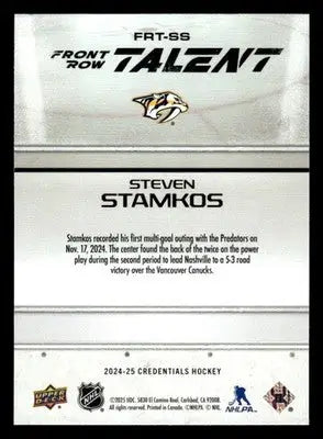 2024-25 Upper Deck Credentials #FRT-SS Steven Stamkos Front Row Talent - Hockey Card Single
