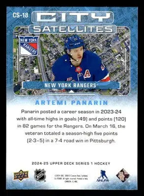 2024-25 Upper Deck #CS-18 Artemi Panarin City Satellites - Hockey Card Single