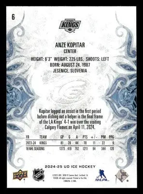 2024-25 Upper Deck Ice #6 Anze Kopitar - Hockey Card Single