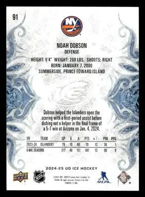 2024-25 Upper Deck Ice #91 Noah Dobson - Hockey Card Single