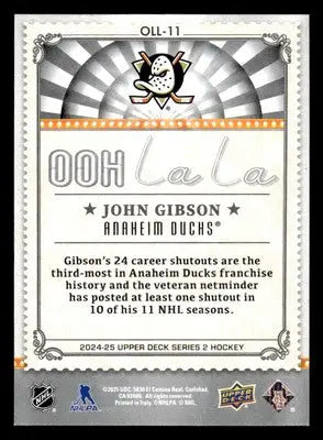 2024-25 Upper Deck #OLL-11 John Gibson Ooh La La - Hockey Card Single