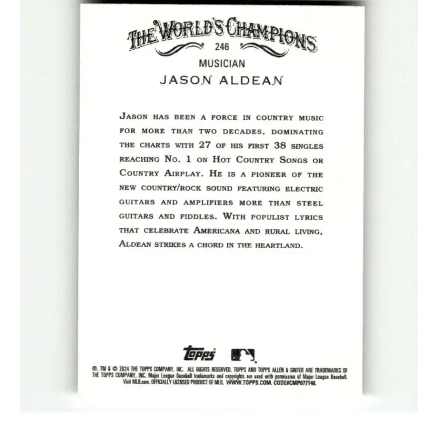 2024 Allen & Ginter #246 Jason Aldean NM-MT Non-Baseball Baseball Card - Baseball Card Single