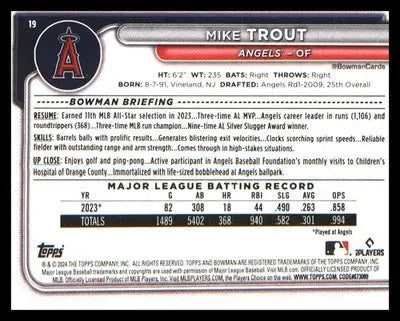 2024 Bowman #19 Mike Trout
