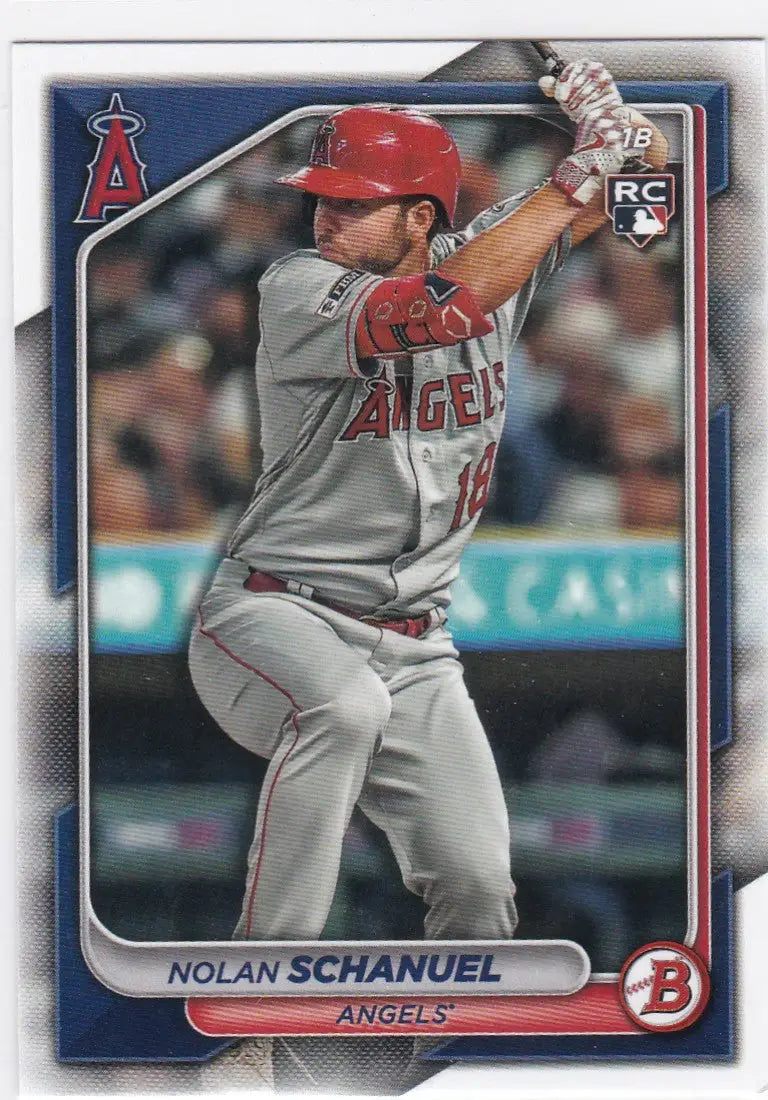 Nolan Schanuel RC Los Angeles Angels baseball card from 2024 Bowman series