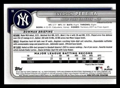 2024 Bowman #93 Everson Pereira - Baseball Card Single