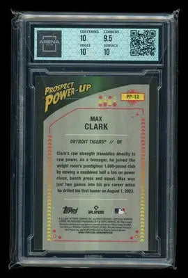 2024 Bowman Chrome Prospect Power-Up Max Clark #PP-12 Baseball Arena Club 10 - Baseball Card Single