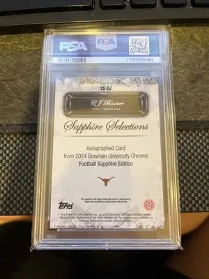 2024 Bowman Chrome U Sapphire CJ Baxter Auto Sapphire Selections /10 PSA 10 - Football Card Single