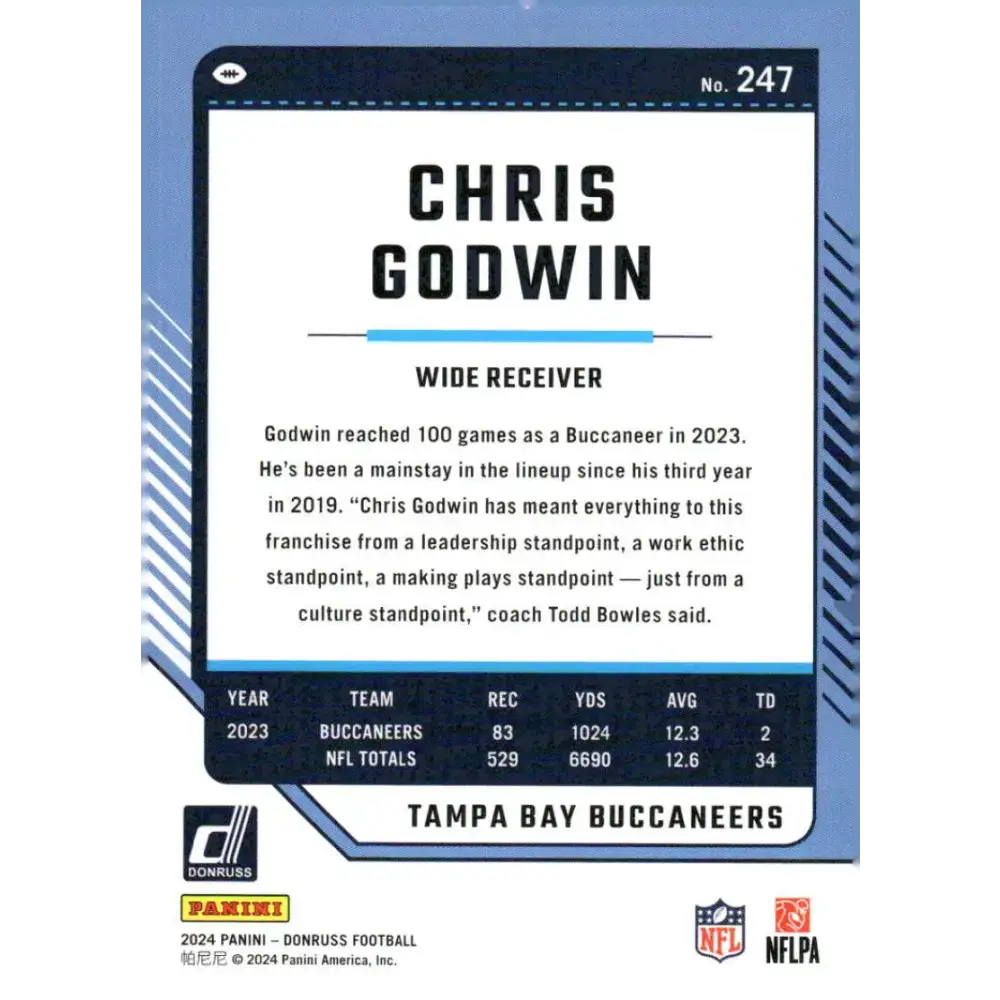 2024 Donruss #247 Chris Godwin NM-MT Tampa Bay Buccaneers Football Card - Football Card Single