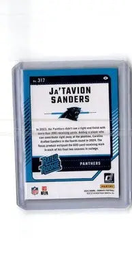 2024 Donruss #317 Ja’Tavion Sanders Press Proof Green - Football Card Single