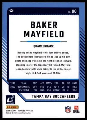 2024 Donruss Baker Mayfield 80 Tampa Bay Buccaneers - Football Card Single