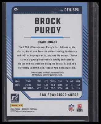 2024 Donruss #DTH-BPU Brock Purdy Donruss Threads - Football Card Single