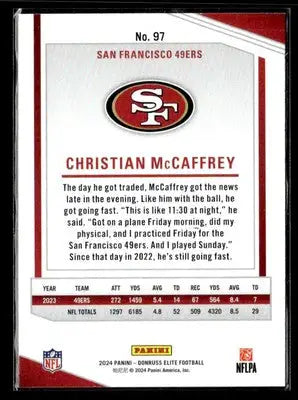 2024 Donruss Elite #97 Christian McCaffrey - Football Card Single