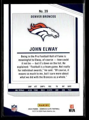 2024 Donruss Elite John Elway #39 Denver Broncos