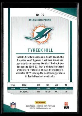 2024 Donruss Elite Tyreek Hill #77 Miami Dolphins