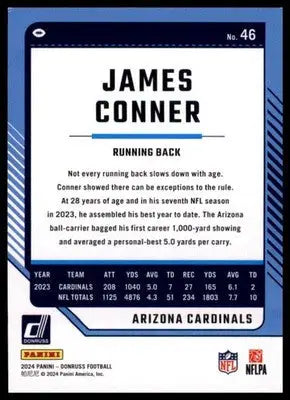 2024 Donruss James Conner 46 Arizona Cardinals - Football Card Single