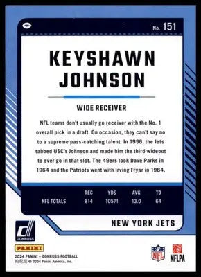 2024 Donruss Keyshawn Johnson 151 New York Jets - Football Card Single