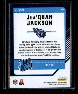 2024 Donruss Optic #253 Jha’Quan Jackson Holo - Football Card Single