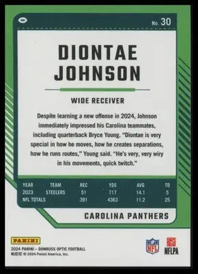 2024 Donruss Optic Diontae Johnson 30 Carolina Panthers - Football Card Single