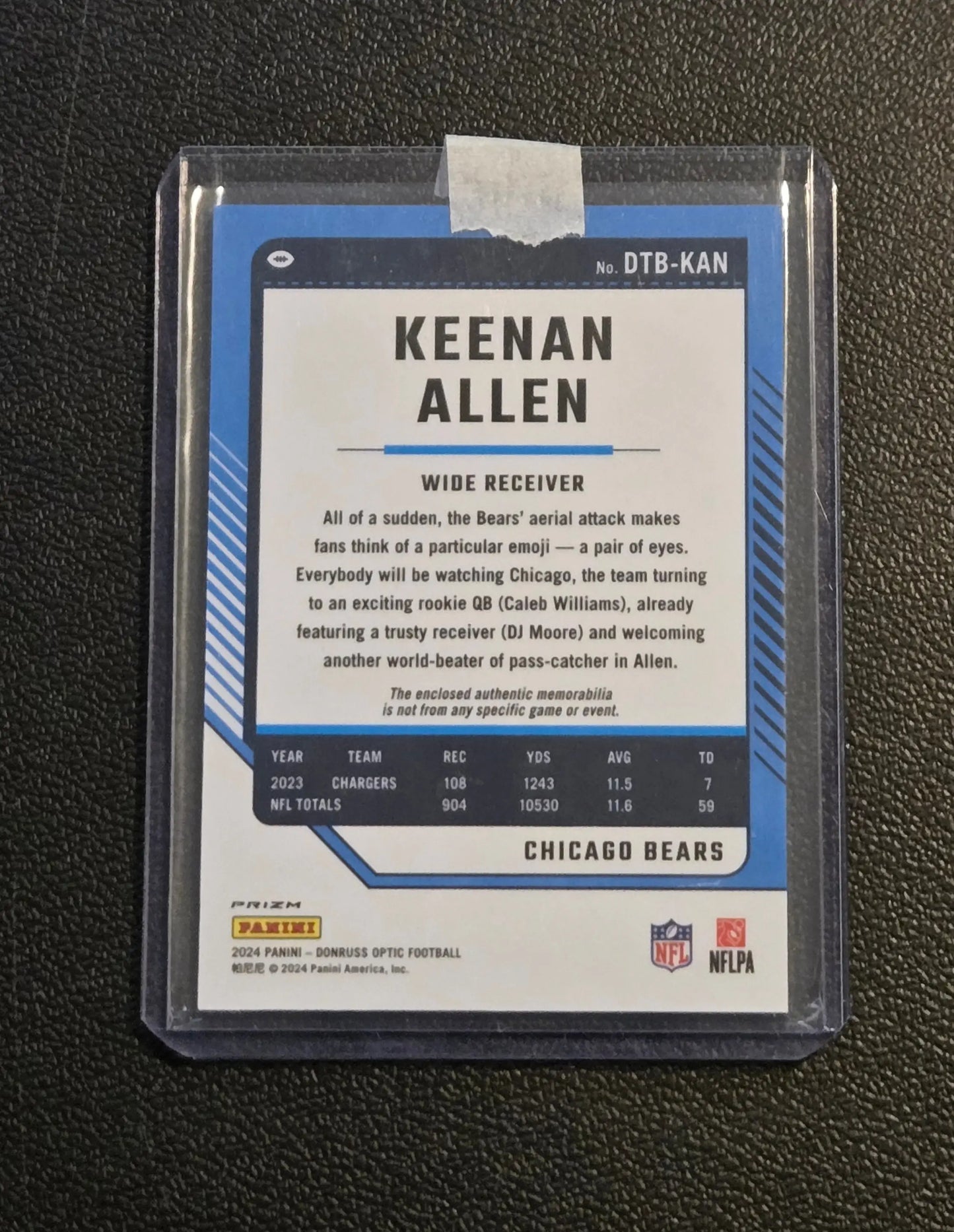 2024 Donruss Optic #DTB-KAN Keenan Allen Donruss Threads Blue Hyper - Football Card Single